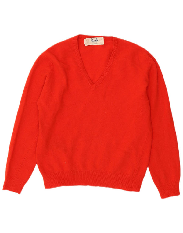 PRINGLE Womens Crop Oversized V-hals sweater IT 40 Lille Rød