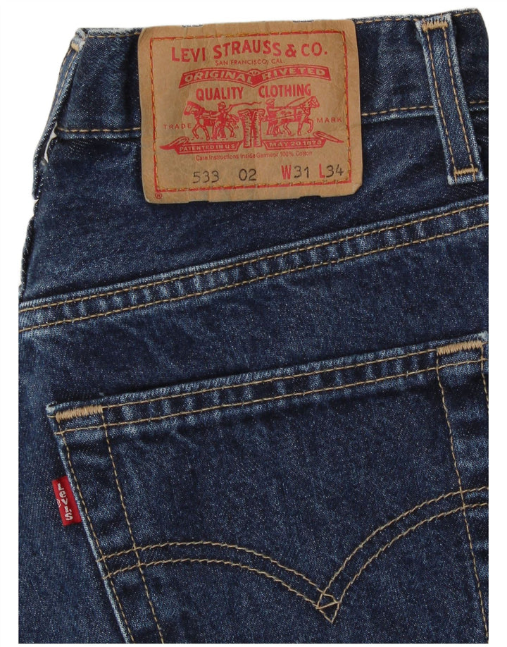 Levi's Herre 533 tilspidsede jeans W31 L34 Marineblå bomuld