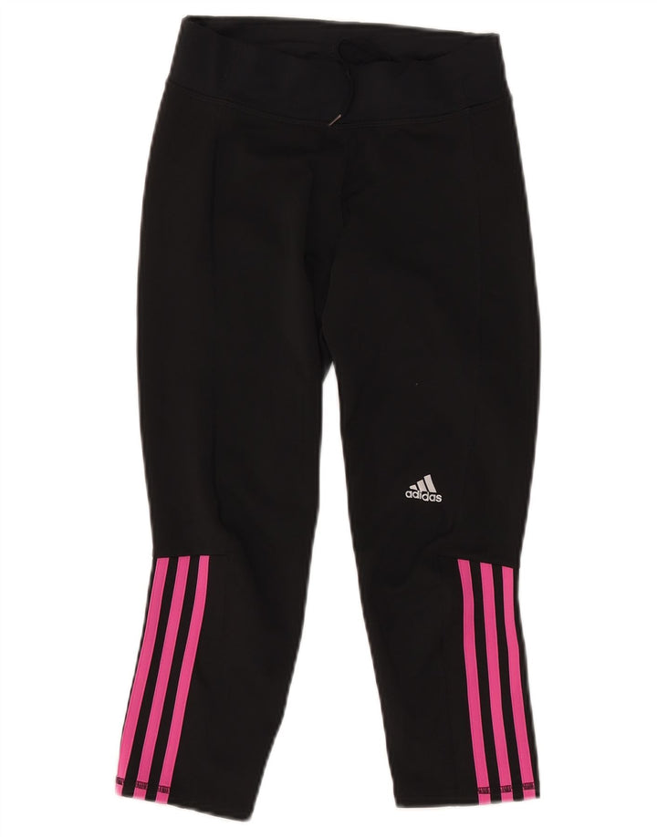ADIDAS Capri Leggings til kvinder UK 4/6 XS sort polyester