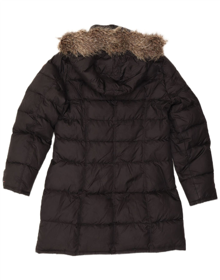 TOMMY HILFIGER Womens Hooded Padded Coat UK 18 XL Black Polyester