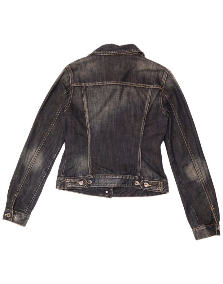 Benetton Dame denimjakke UK 12 Medium Navy Blue
