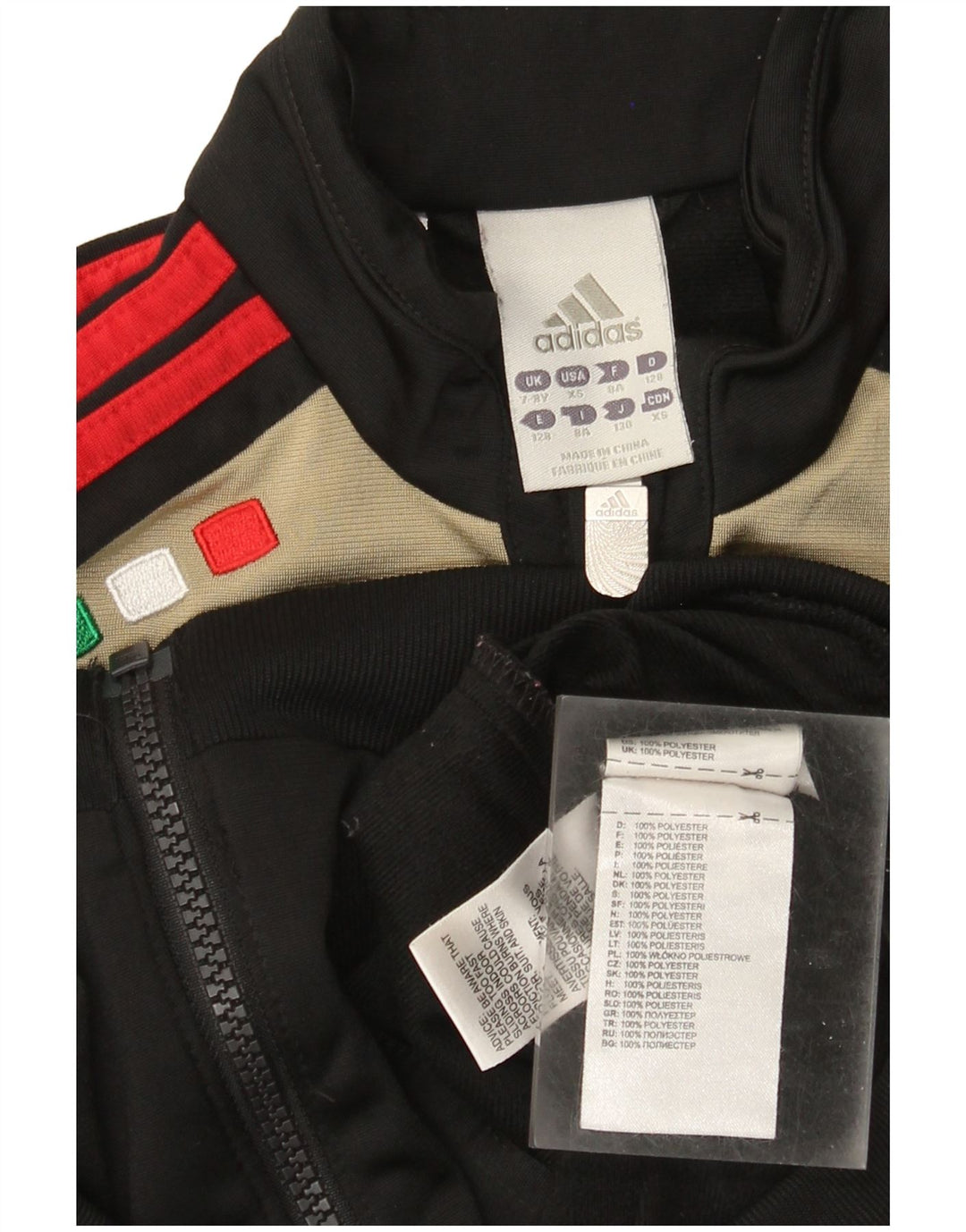Adidas Boys AC Milan Træningsdragt Topjakke 7-8 år Sort Colourblock