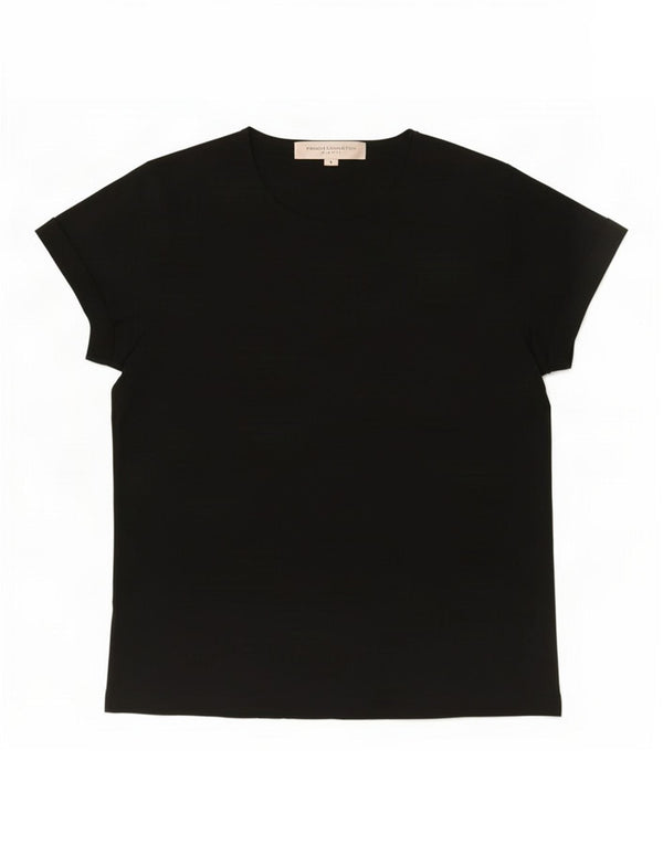 French Connection Dame T-Shirt Top UK 10 Small Black Polyester