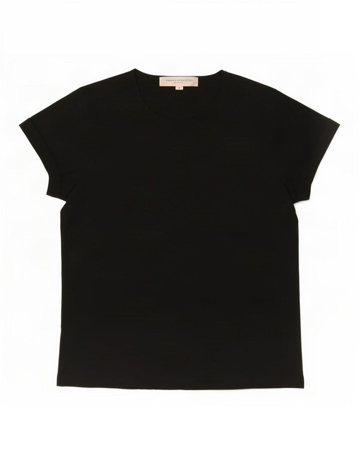 French Connection Dame T-Shirt Top UK 10 Small Black Polyester