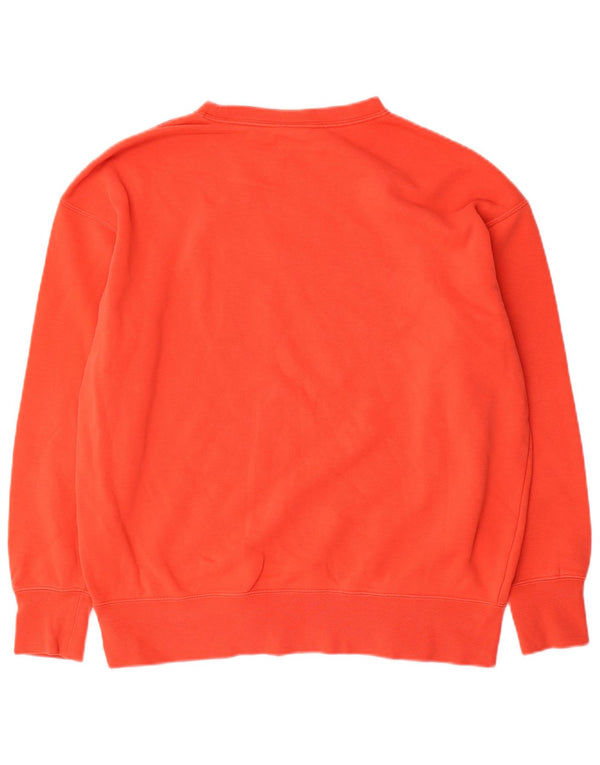 Nike Dame Grafisk Oversized Sweatshirt Jumper UK 6 XS Orange Bomuld