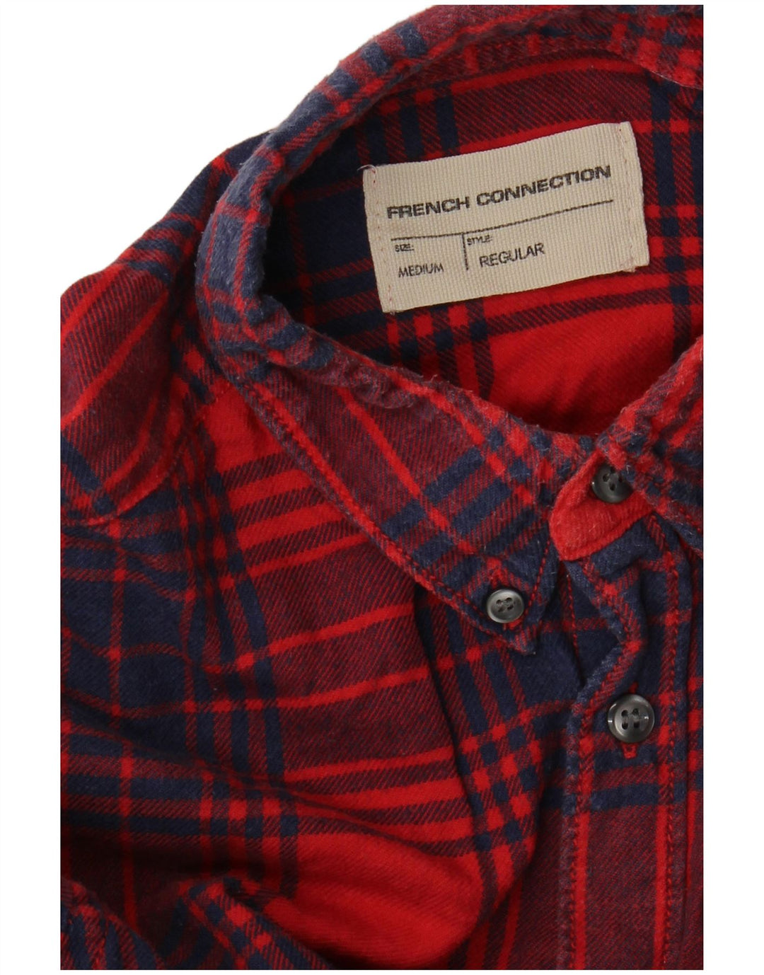 French Connection Herre Regular Fit Flanellskjorte Medium Rød Plaid
