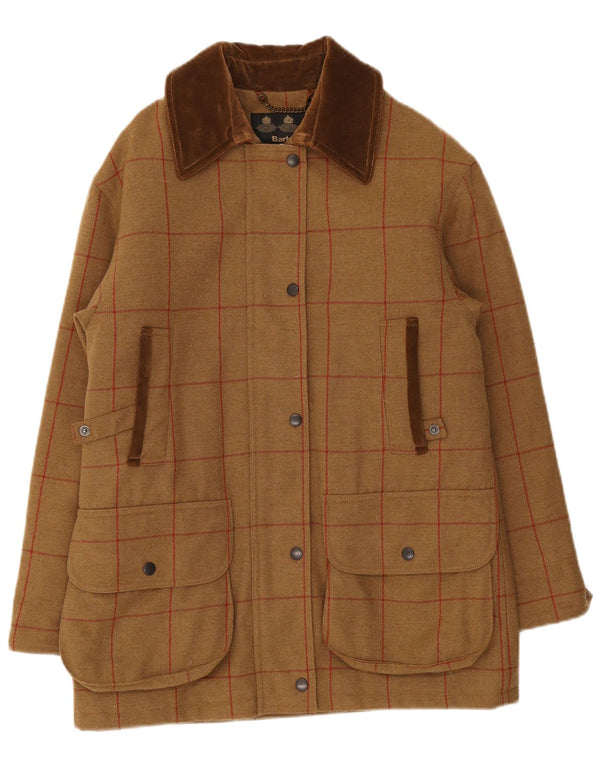 Barbour Dame Oversized Overfrakke UK 10 Small Beige Check