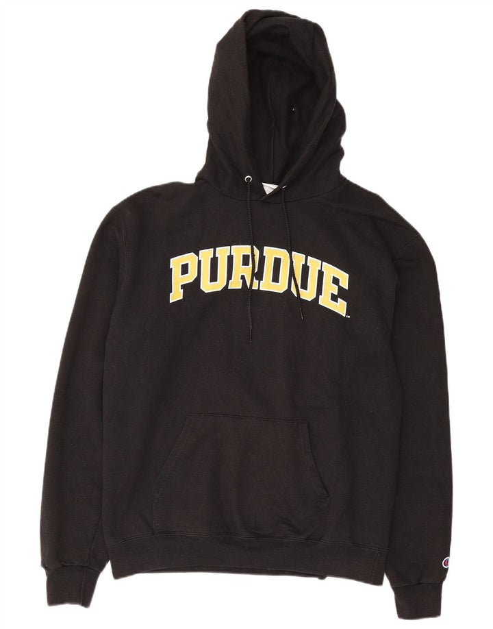 Champion Herre Purdue Graphic Hoodie Jumper Medium Sort Bomuld