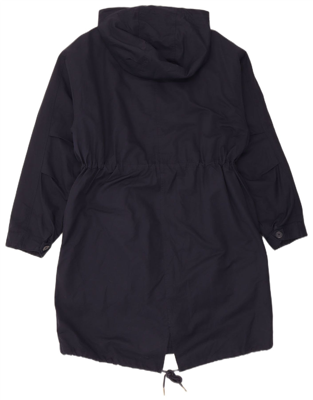 Marks & Spencer Dame hætteparkajakke UK 12 Medium Navy Blue Polyester
