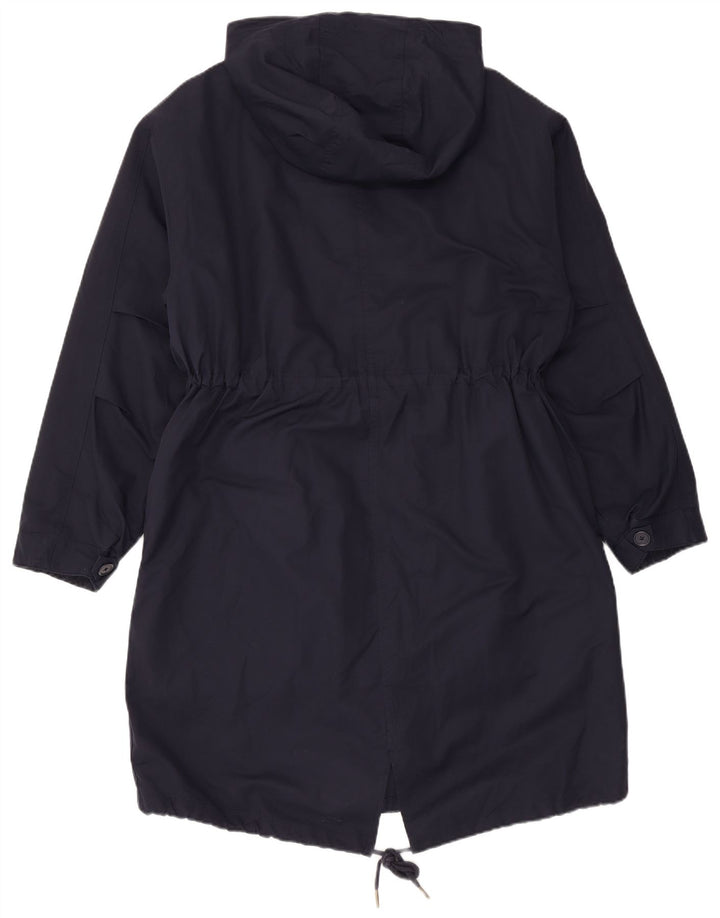 Marks & Spencer Dame hætteparkajakke UK 12 Medium Navy Blue Polyester