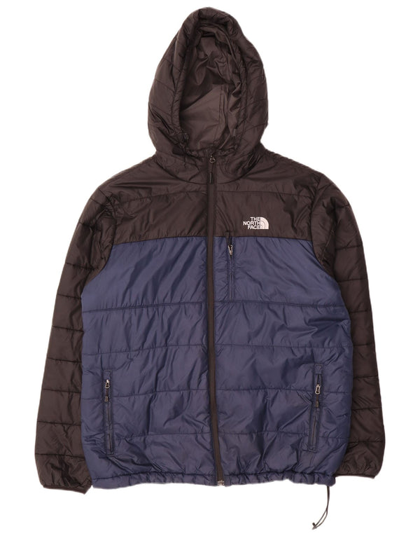 The North Face Herre hættepolstret jakke UK 40 Large Navy Blue Colourblock