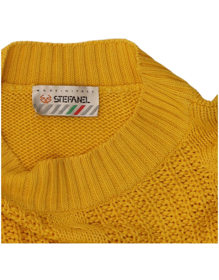 STEFANEL Dame Turtle Neck Sweater UK 14 Large Yellow