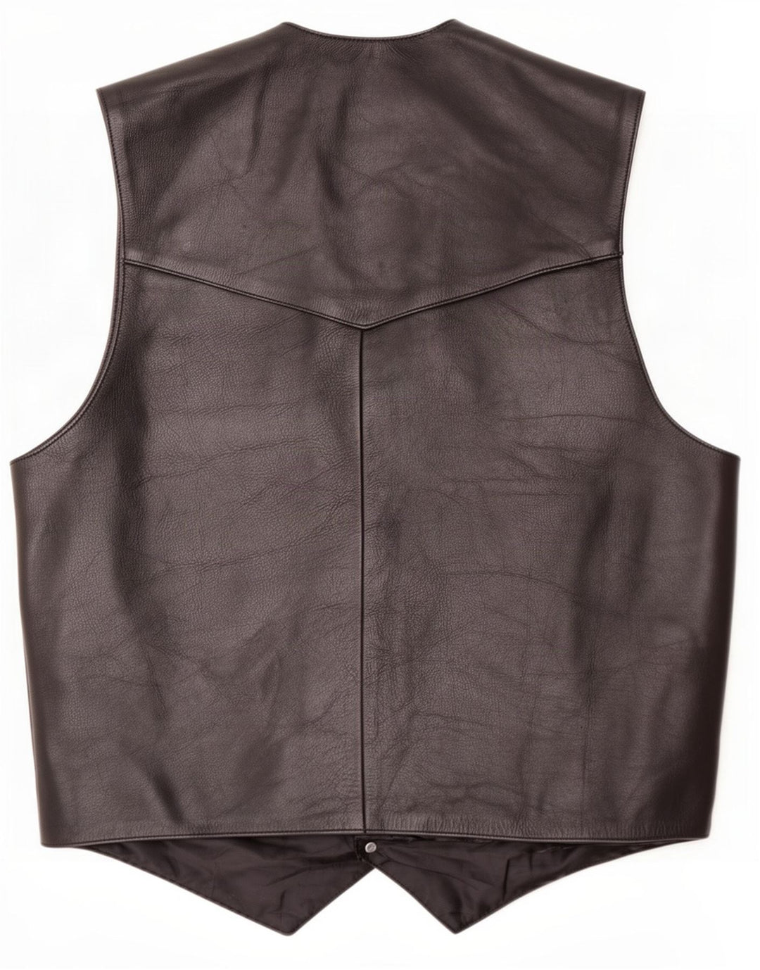 Vintage herre læder vest 2XL sort