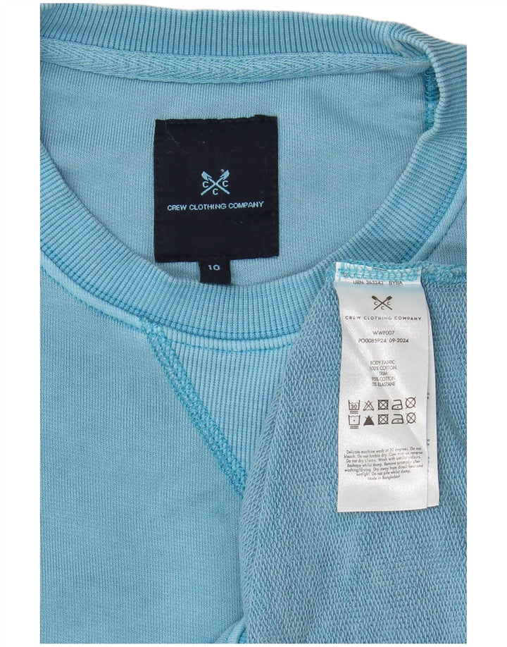 CREW CLOTHING Dame Oversized Sweatshirt Jumper UK 10 Small Blue Cotton