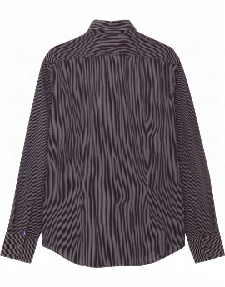 Trussardi Jeans Herreskjorte Medium Grey Pinstripe Bomuld