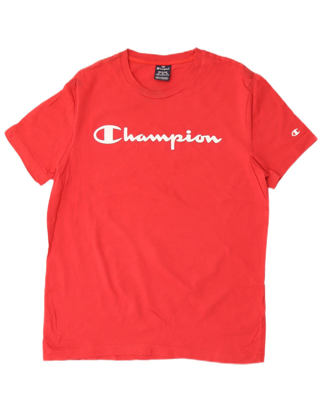 Champion Herre Grafisk T-Shirt Top Medium Rød