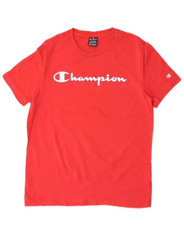Champion Herre Grafisk T-Shirt Top Medium Rød