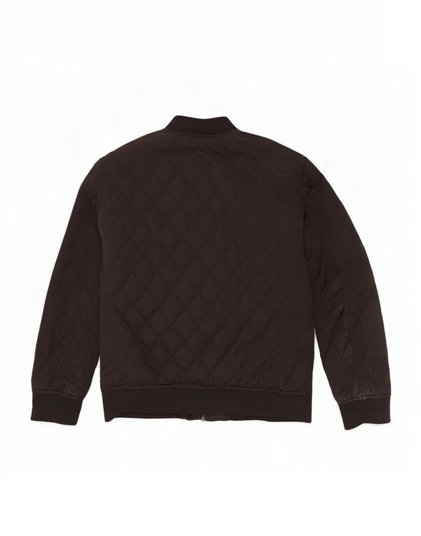 Zara Herre Quiltet jakke UK 38 Medium Sort Polyester