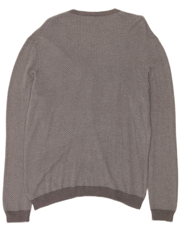 BENETTON Dame Cardigan Sweater UK 18 XL Grå Flecked Viscose