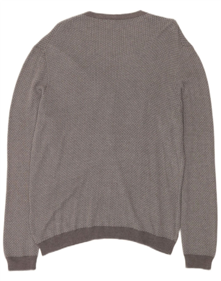 BENETTON Dame Cardigan Sweater UK 18 XL Grå Flecked Viscose