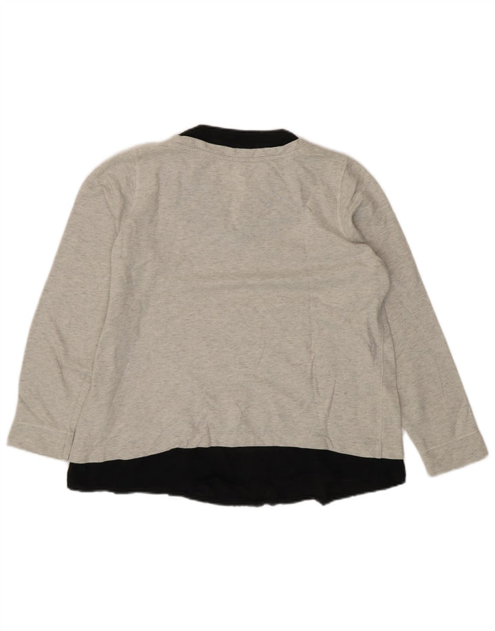 Marks & Spencer Dame Sweatshirt Jumper UK 16 Large Grey Colourblock