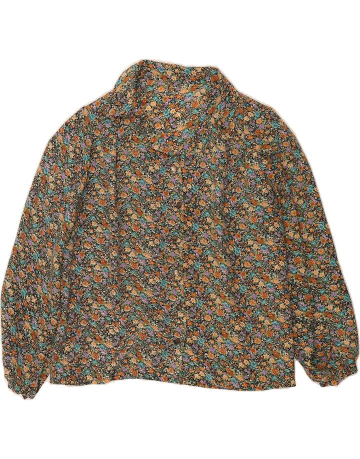 VINTAGE Womens Shirt Blouse UK 14 Large Multicoloured Floral Vintage Vintage and Second-Hand Vintage from Messina Hembry 