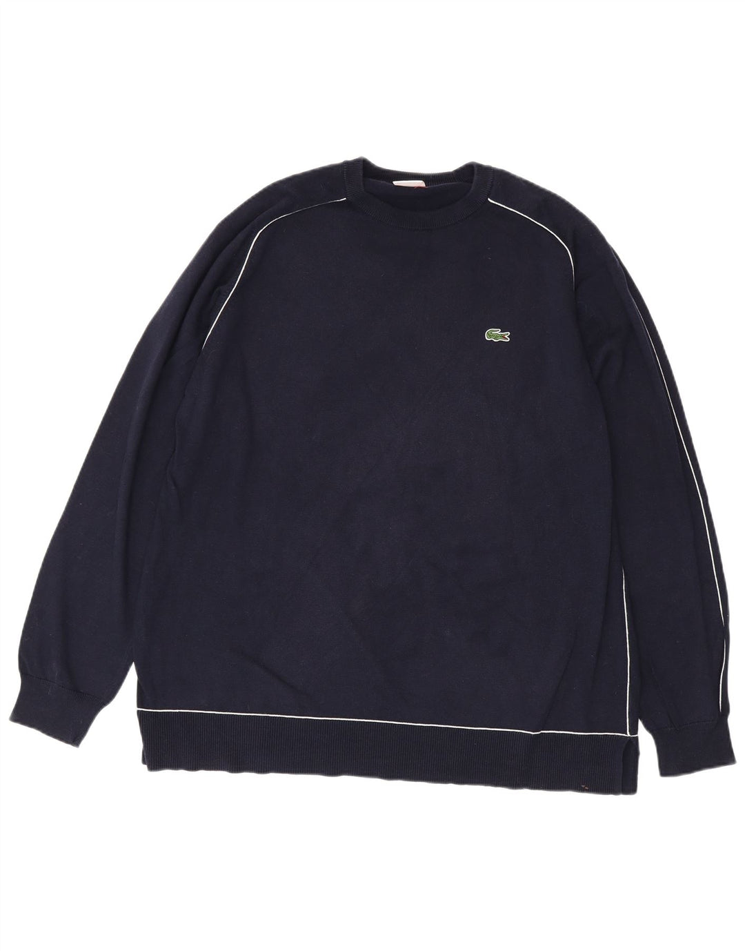 LACOSTE Herre Live Crew Neck Jumper Sweater Størrelse 8 3XL Navy Blue Bomuld