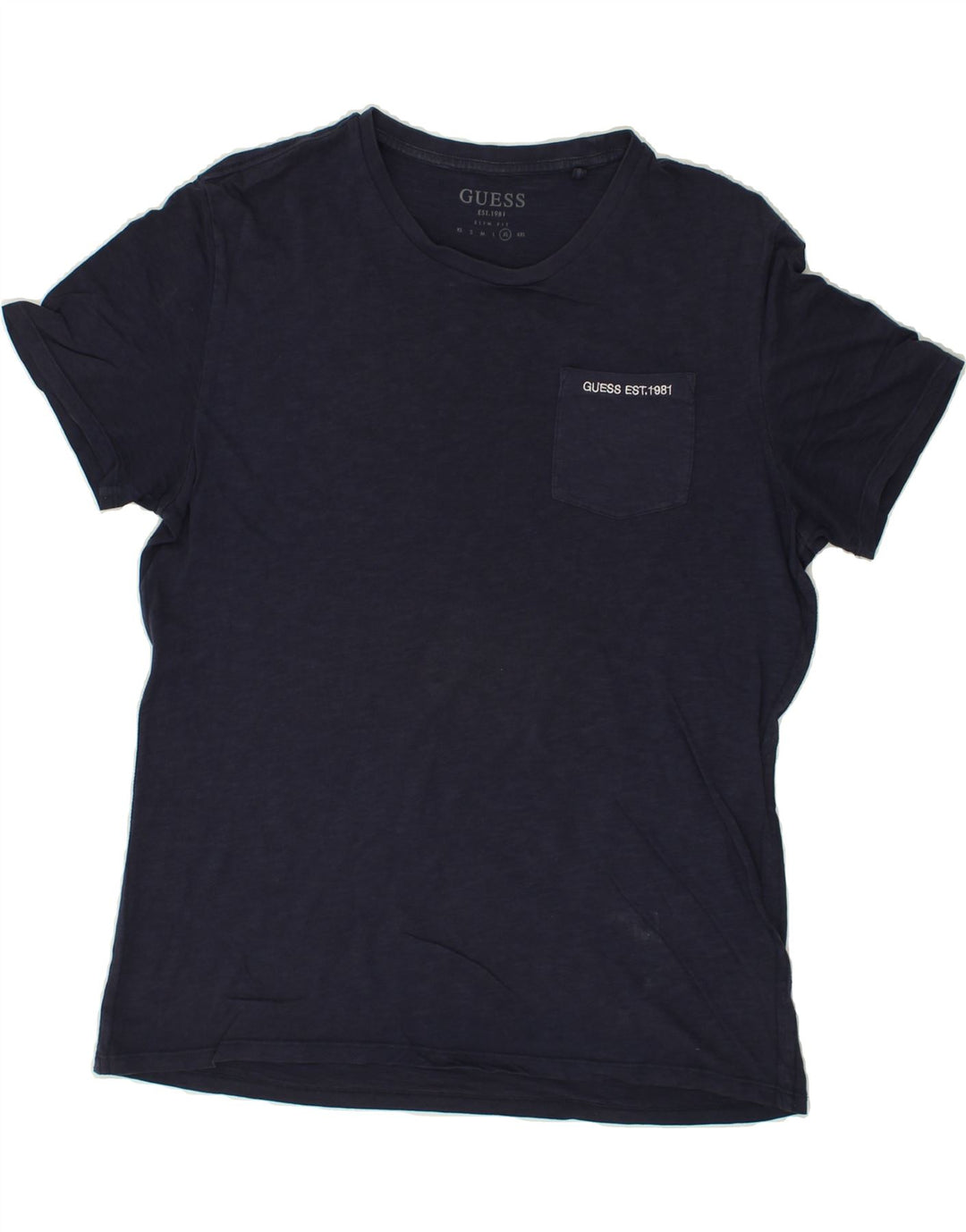 GUESS Mens T-Shirt Top XL Navy Blue Cotton Vintage Guess and Second-Hand Guess from Messina Hembry 