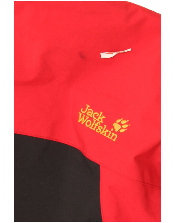 Jack Wolfskin Regnjakke til mænd UK 44/46 XL Rød Colourblock Polyamid