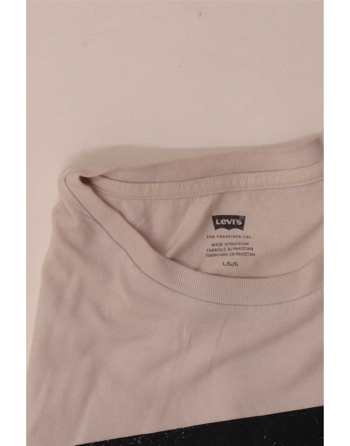 Levi's Herre Grafisk T-Shirt Top Stor Hvid
