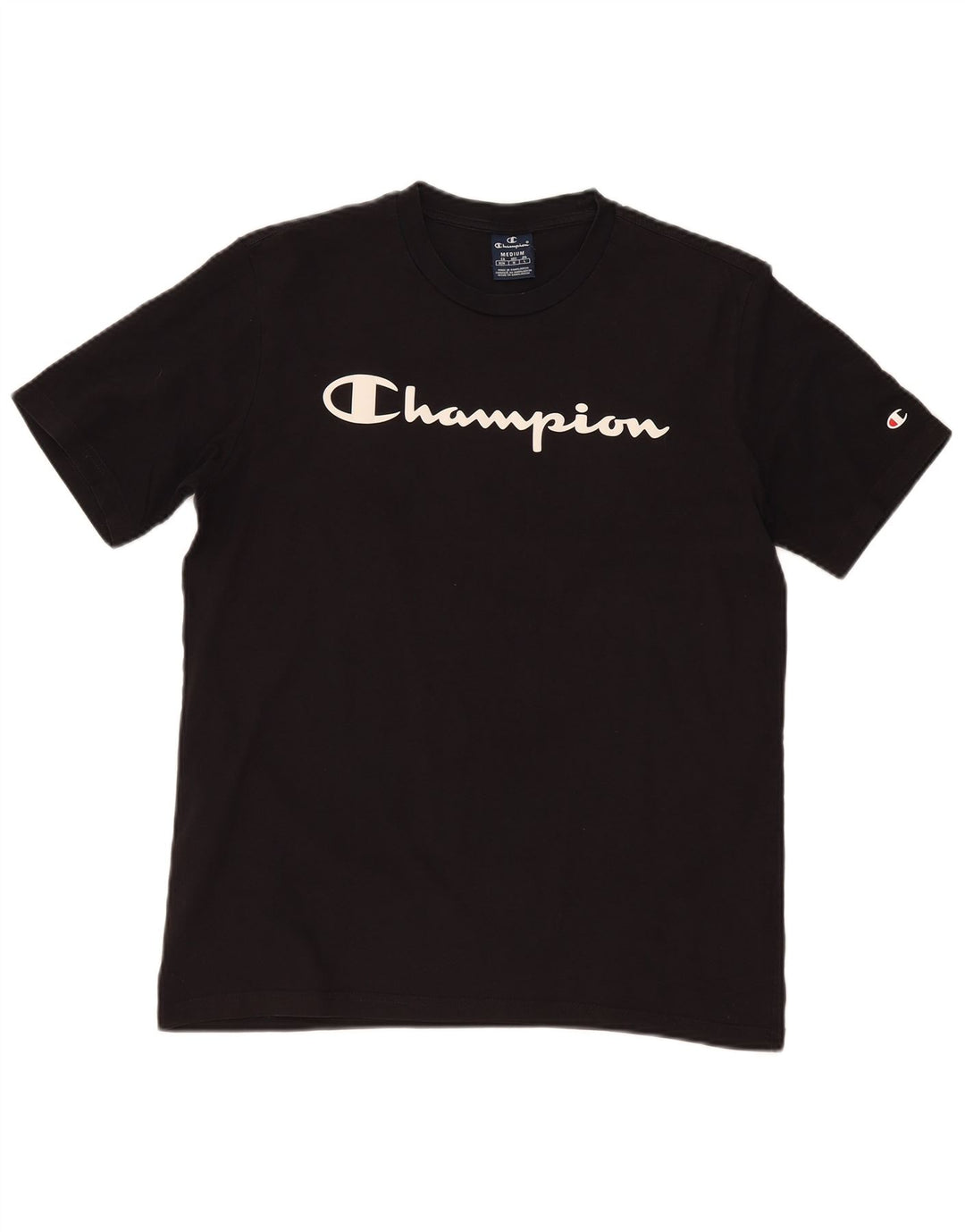 Champion Herre Grafisk T-Shirt Top Medium Sort