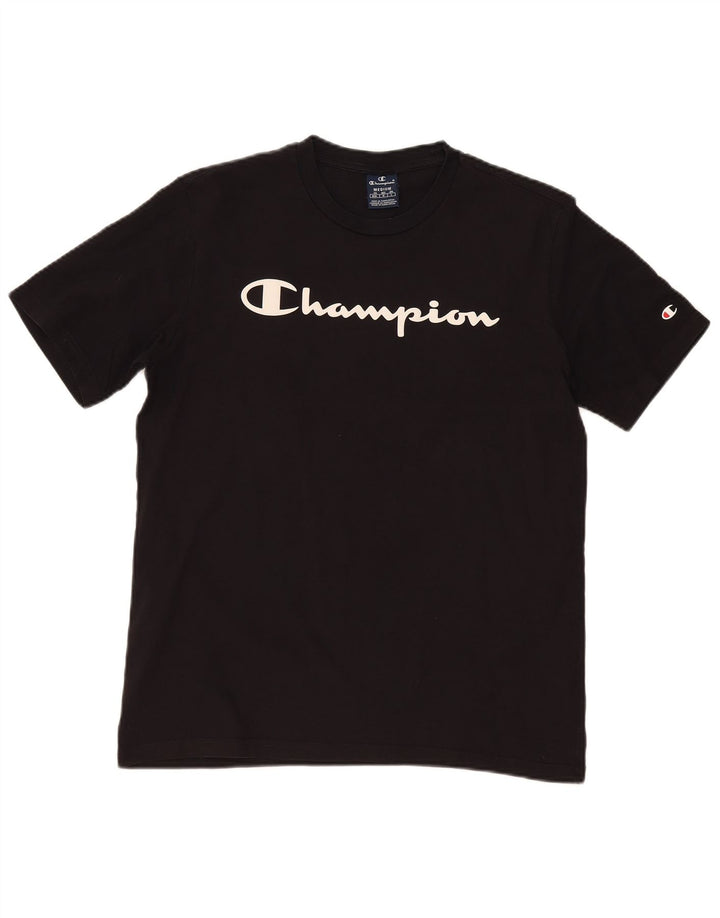 Champion Herre Grafisk T-Shirt Top Medium Sort