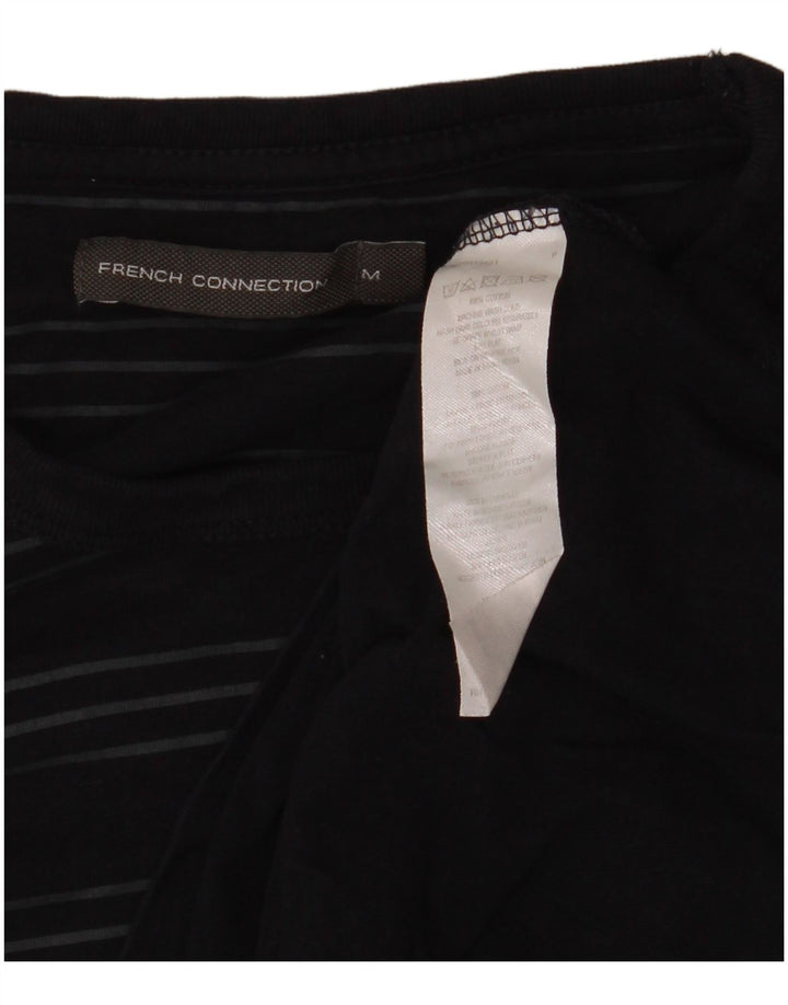 French Connection Herre T-shirt Top Medium Marineblå Stribet bomuld