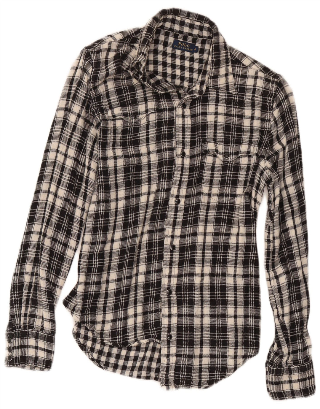Polo Ralph Lauren Dameskjorte US 8 Medium Sort Ternet Bomuld