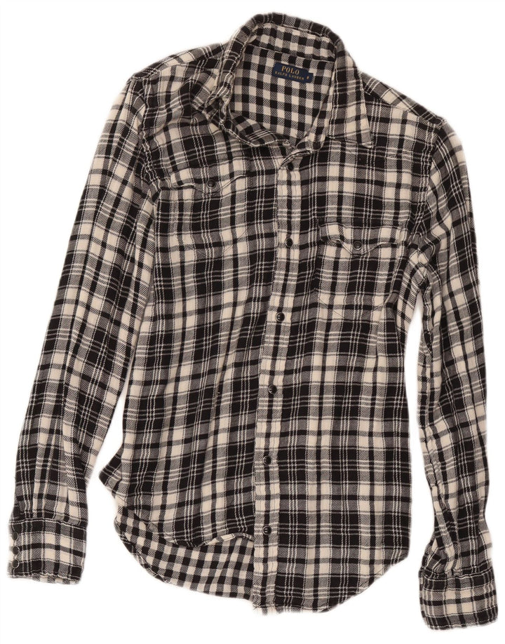 Polo Ralph Lauren Dameskjorte US 8 Medium Sort Ternet Bomuld