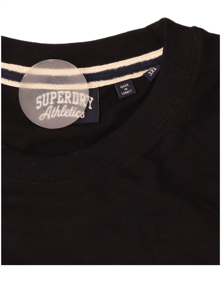 SUPERDRY Herre T-Shirt Top 3XL Sort Bomuld