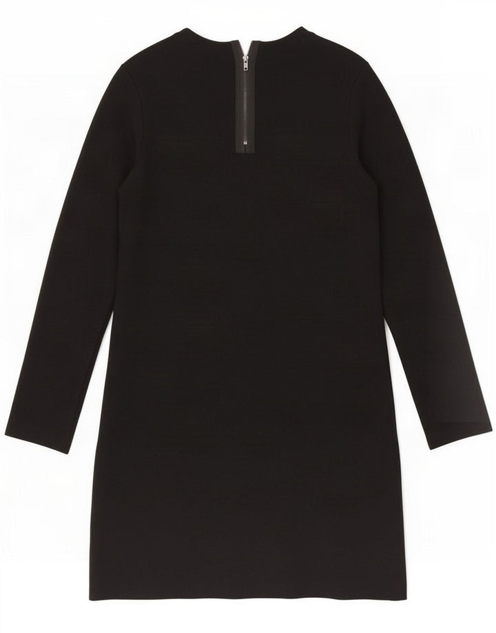 Zara Dame Langærmet Shift Dress UK 14 Medium Black Viscose