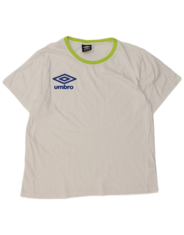 Umbro Dame Grafisk T-Shirt Top UK 18 XL Hvid Bomuld