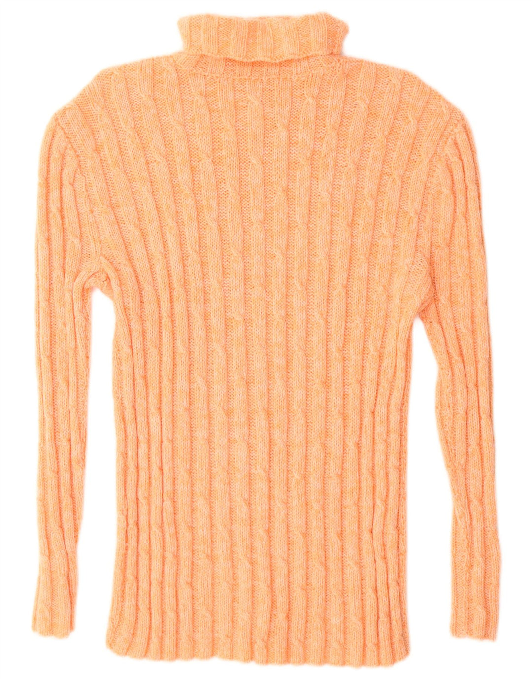Vintage Dame Roll Neck Jumper Sweater UK 16 Large Orange