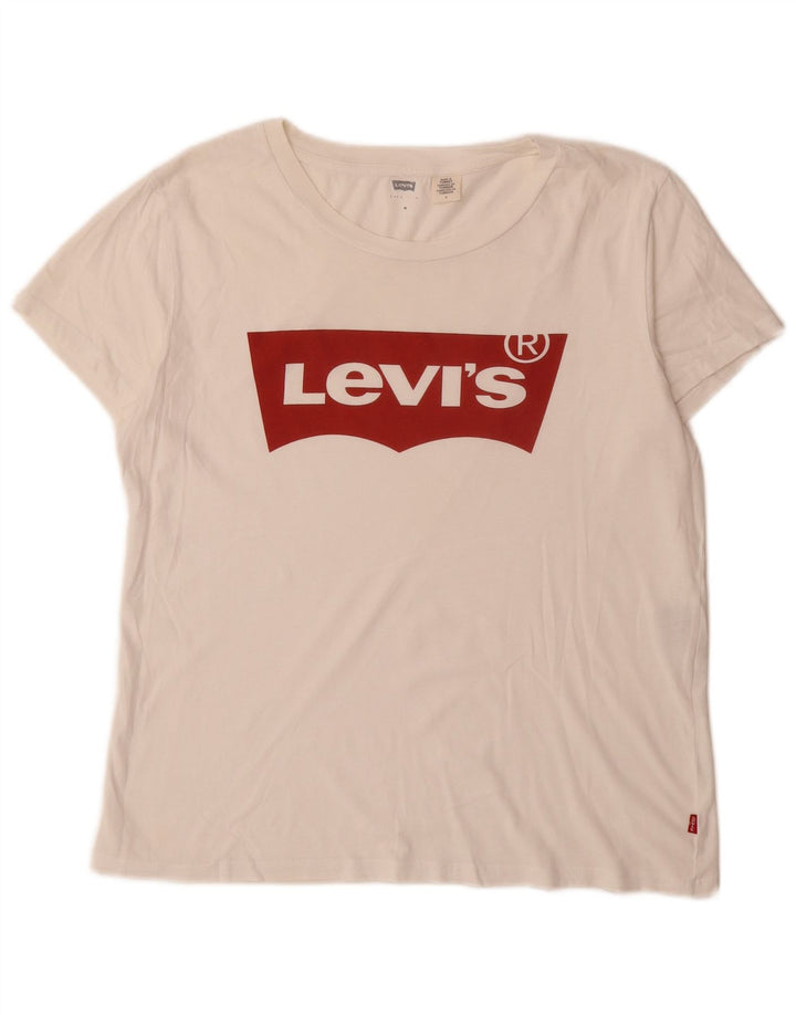 Levi's Grafisk T-shirt top til kvinder UK 14 Medium White