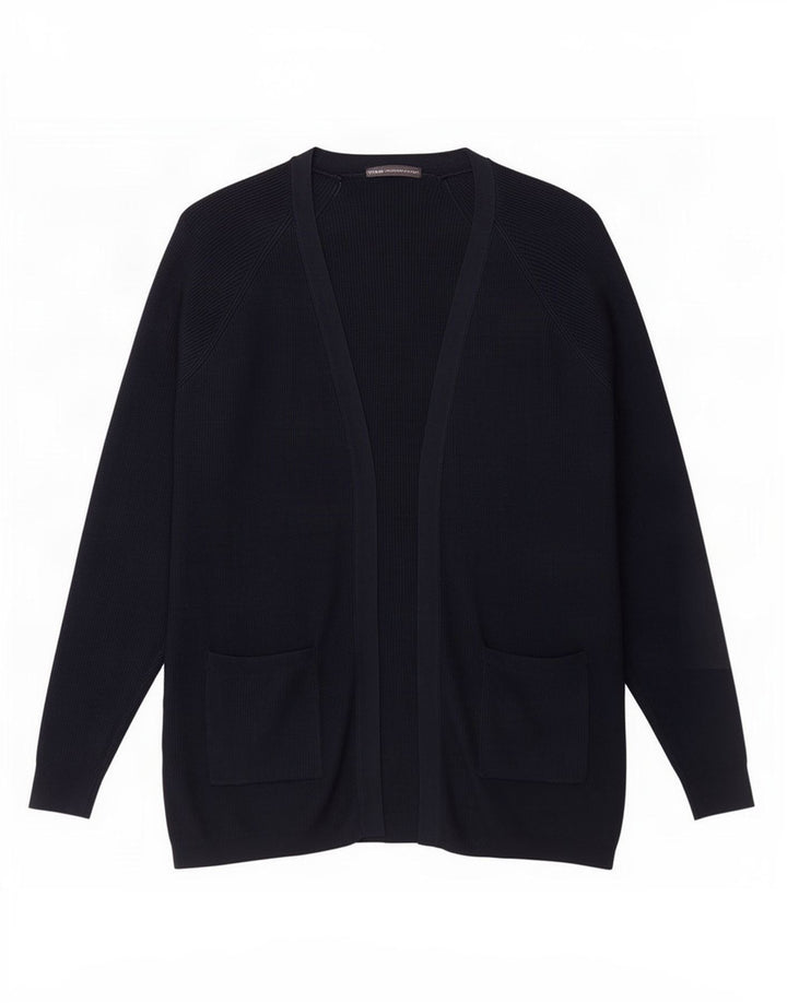 Marks & Spencer Womens Open Cardigan Sweater UK 14 Medium Navy Blue Viscose