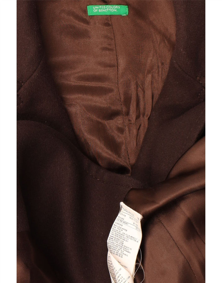 Benetton Dame Overfrakke IT 44 Medium Brun Uld