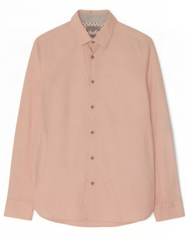 Ted Baker herreskjorte str. 3 Medium Pink plettet bomuld
