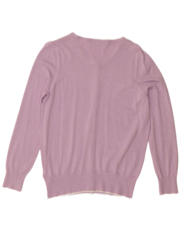 Marks & Spencer Dame Cardigan Sweater UK 16 Large Purple Viscose