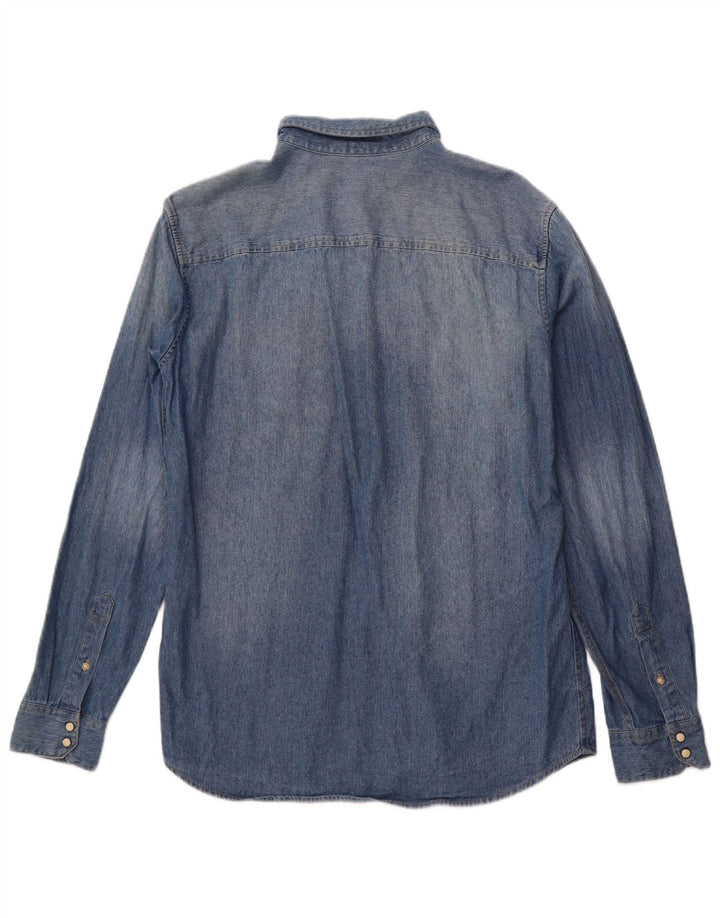 JACK & JONES Denimskjorte til mænd Stor blå bomuld