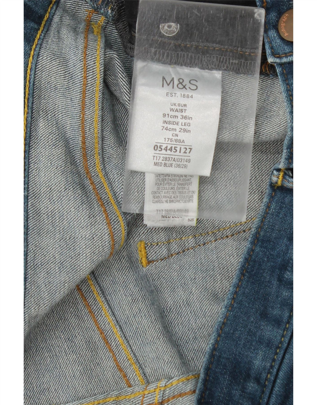 Marks & Spencer Herre Autograph Straight Jeans W36 L27 Blå Bomuld