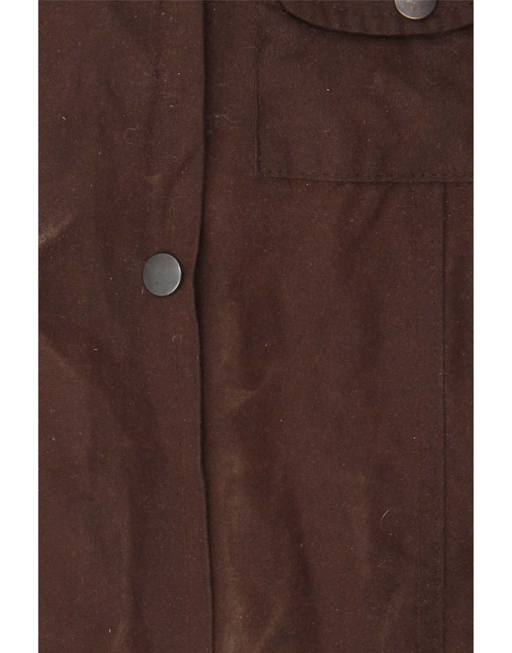 Vintage kvinders vokset bomuldsjakke UK 14 Medium Brown
