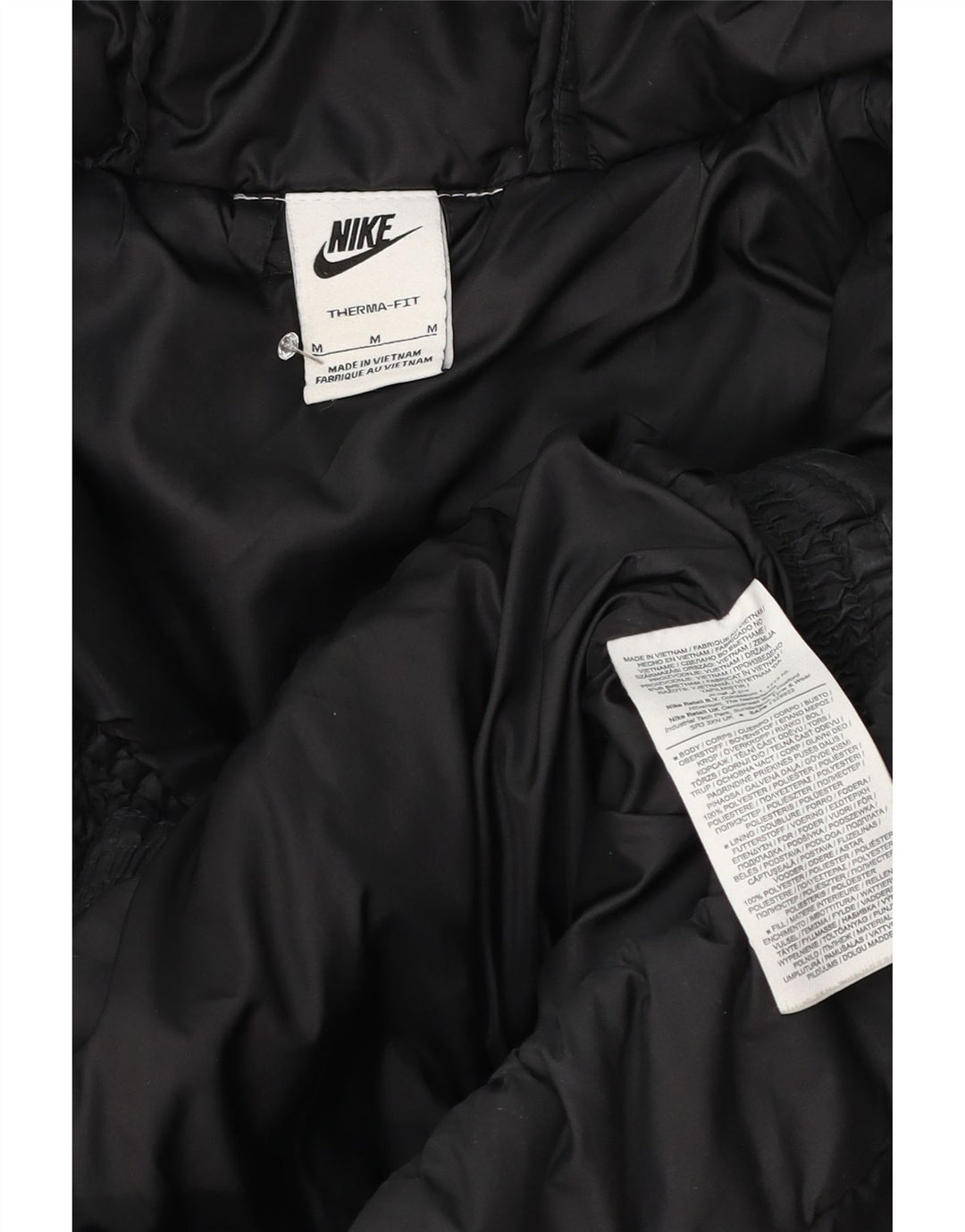 Nike Herre Therma-Fit, polstret hættejakke UK 38 Medium Sort Polyester