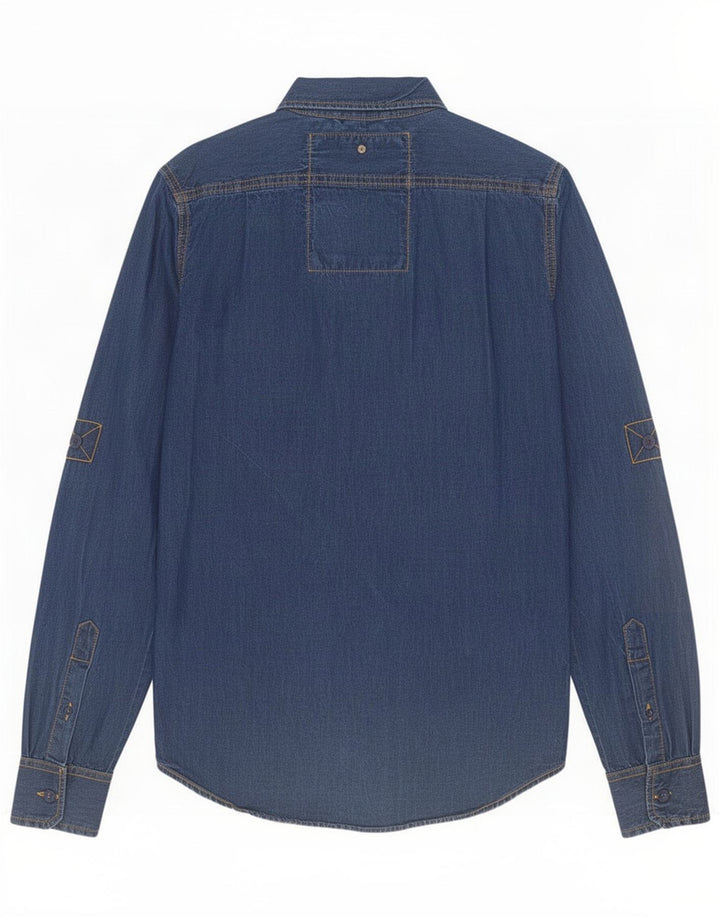 Superdry denimskjorte til mænd, lille blå bomuld