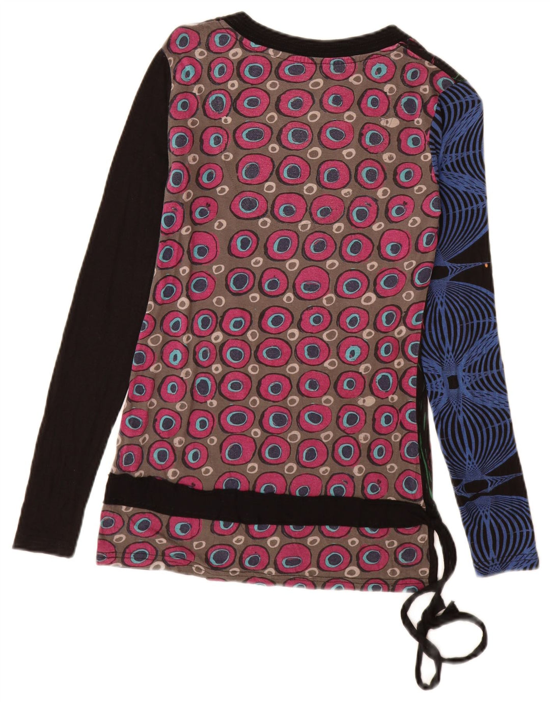 Desigual Dame Grafisk Top Langærmet UK 10 Small Multicolored Viscose